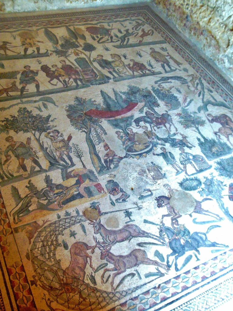 Mosaico della “Piccola Caccia”, Villa del Casale di Piazza Armerina (foto di A. Patti)